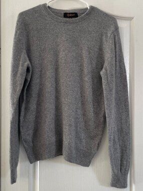 Quince Grey Crew Neck Cashmere Sweater size Medium